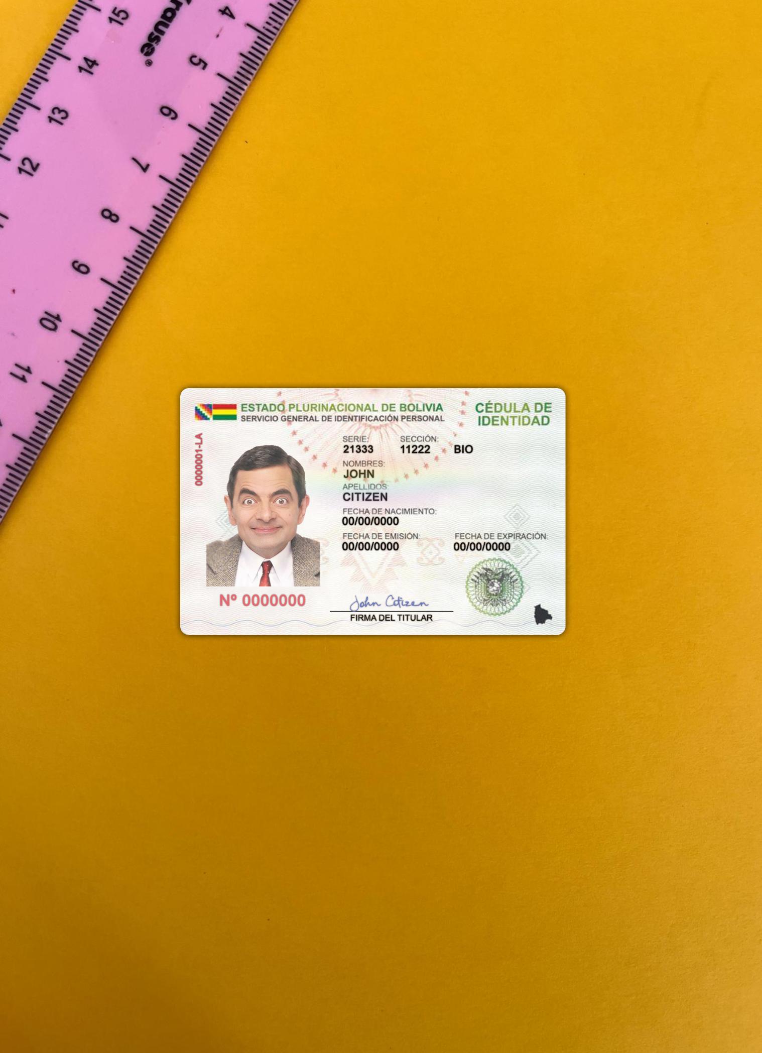 Realistic Bolivia ID card 2023 present photolook download for verification